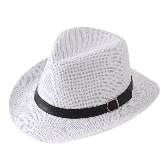 KANG Summer Sun Hats For Women Men Breathable Panama Straw Cowboy Hat Wide Brim Rolled Edge Sun Casual Beach Outdoor Travel Elegant British Style