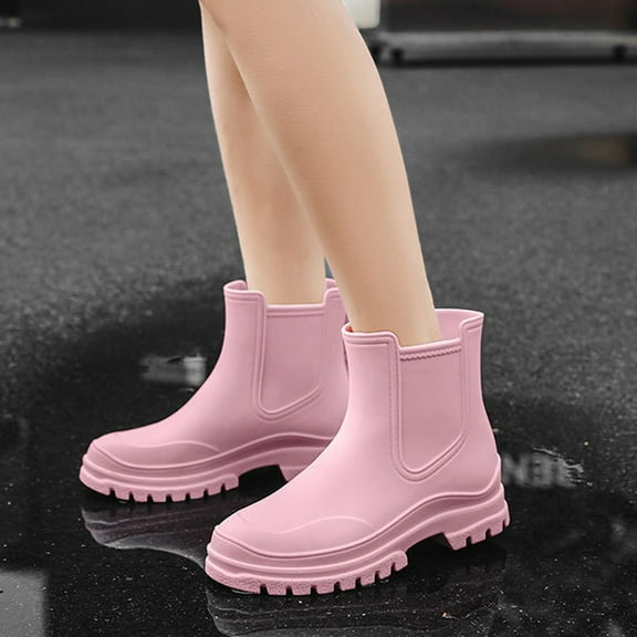 KANG Top Rubber Baby Boots Water Women Rain Boot Rainproof Shoe Rain Boots Collar Gardening Boots Ultra Lightweight Portable Garden Shoes