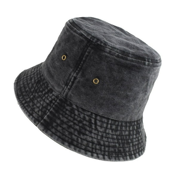KANG Trendy Washed Denim Bucket Hat For Men And Women Casual Outdoor Sun Unisex Japanese Style Adjustable Comfortable Lightweight