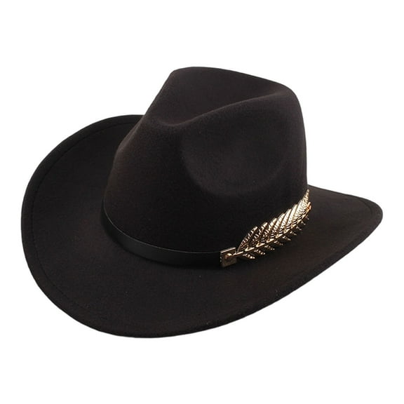 KANG Western Cowboy Hat With Ethnic Style Wool Mid Brim Performance Costume Hat For Outdoor And Casual Wear