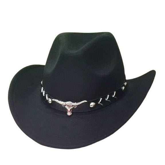 KANG Western Denim Curved Top Hat Woolen Big Brimmed Hat Autumn And Winter Style British Jazz Hat