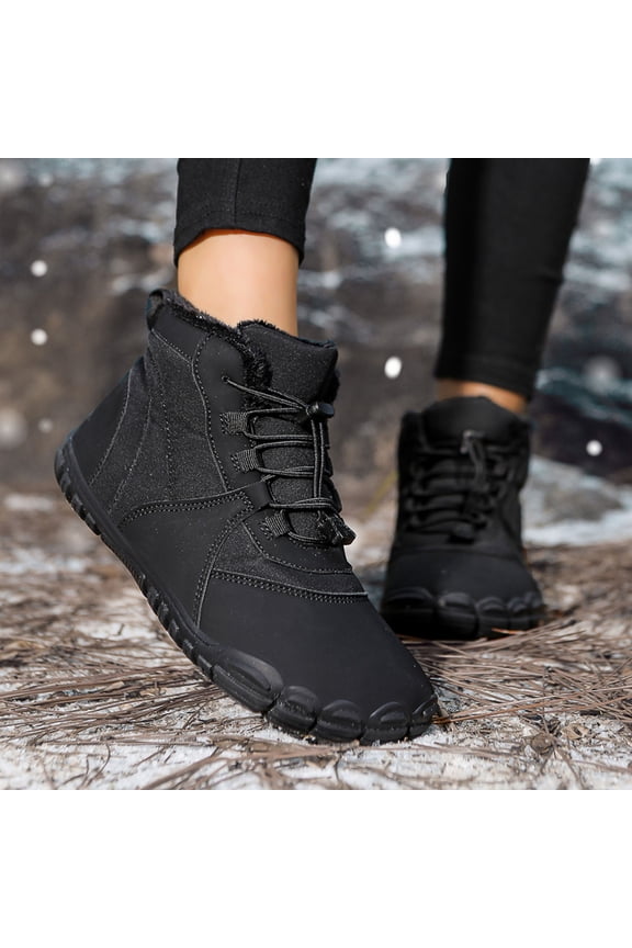 Winter Ankle Boots Couples Fashion Lined On Boots Warm Comfortable Casual Outdoor Hiking Shoes For Cold Weather Durable Lightweight Design
