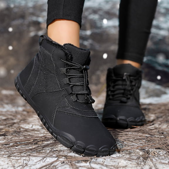 KANG Winter Ankle Boots Couples Fashion Lined On Boots Warm Comfortable Casual Outdoor Hiking Shoes For Cold Weather Durable Lightweight Design