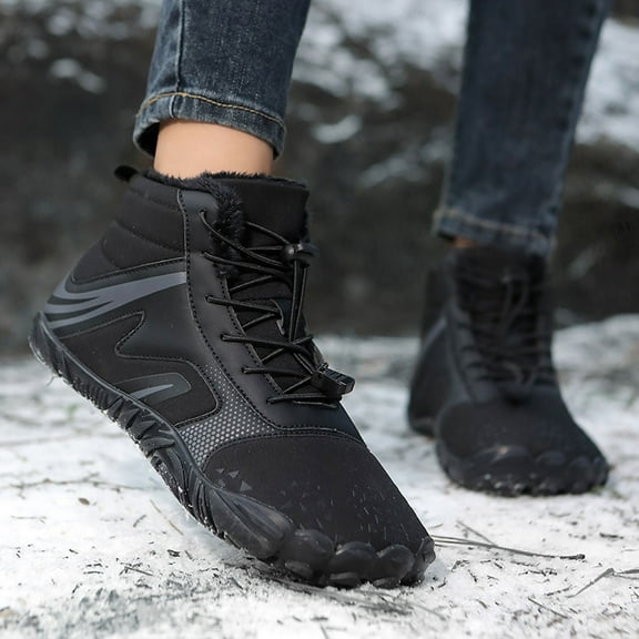 KANG Winter Ankle Boots Couples Fashion Lined On Lace Up Design Comfortable Warm Boots For Cold Weather Outdoor Daily Wear Durable Lightweight Non Sole