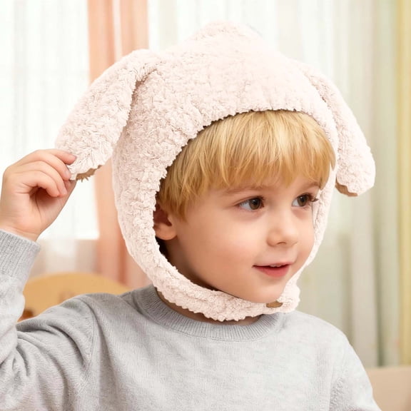 KANG Winter Baby Earflap Hat With Adorable Soft Knitted For Boys And Girls Cozy Warm Toddler Cap Beige One Size