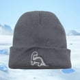 thumbnail image 1 of KANG Winter Dinosaur Knitted For Toddlers Boys Girls Animal Themed Ear Warmer Hat Soft Yarn Cap Child Kid Grey One Size, 1 of 3