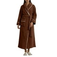 thumbnail image 1 of KANG Winter Fleece Bathrobe Soft And Cozy Kimono Robe With Pockets For Spa And Wear, 1 of 4