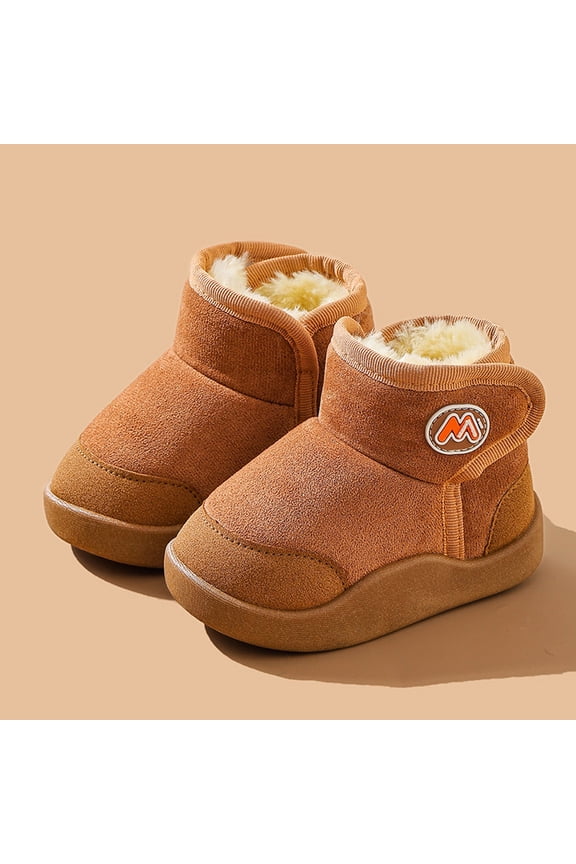 Winter Girls Boots Warm Faux Lined Non Slip Outdoor Cold Weather Footwear For Toddler Youth Children Khaki 22