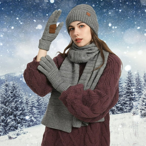 KANG Winter Knitted Scarf Hat For Thermal Thickened Warm Cold Weather