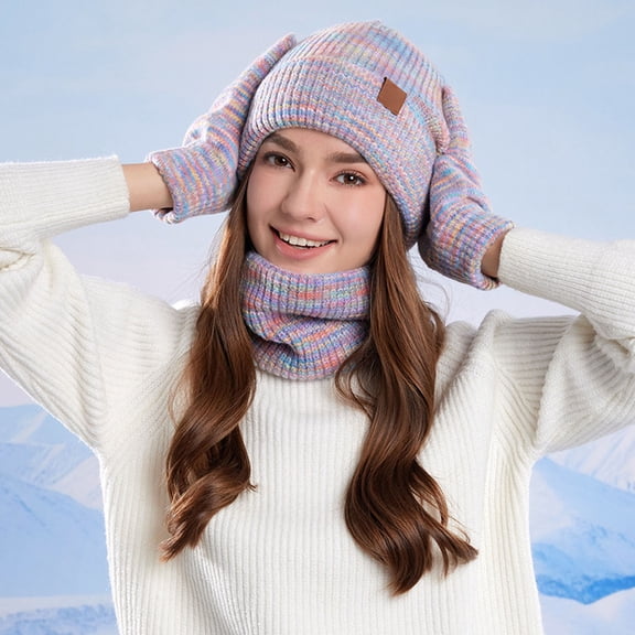 KANG Winter Knitted Scarf Thermal Soft Warm Fleece Lined For Cold Weather