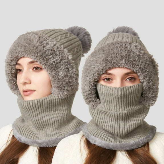 KANG Winter Thermal Scarf Hat For Outdoor Activities Fleece Lined Cold Weather Face Windproof Ear Warmers