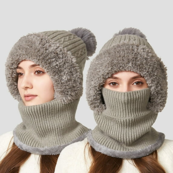 KANG Winter Thermal Scarf Hat For Outdoor Activities Fleece Lined Cold Weather Face Windproof Ear Warmers