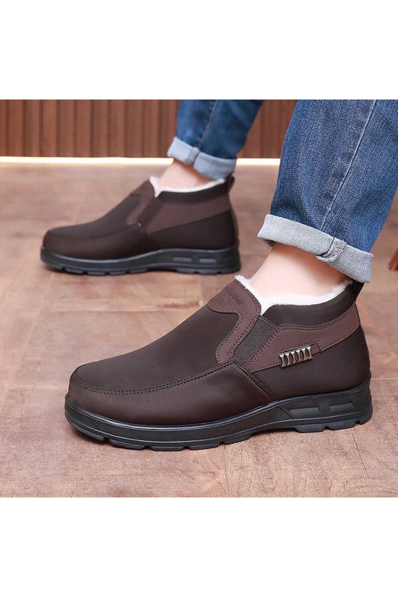 Winter Thermal Snow Boots Slip Comfortable Outdoor Insulated Warm Fleece Lined Cold Shoes For Snowy Conditions Coffee 39
