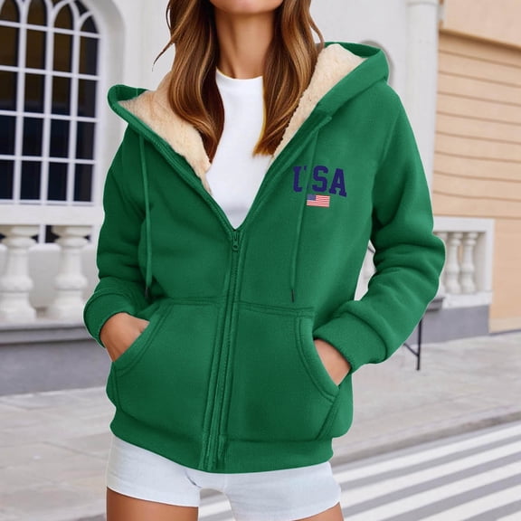 KANG Winter Warm Fleece Lined Full Zip Hooded Sweatshirt Cozy Soft Jacket Outerwear Casual Pullover