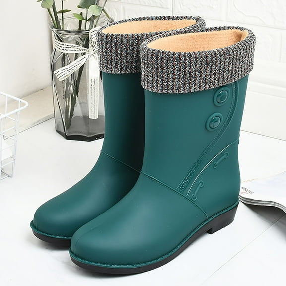 KANG Women Rain Shoes Shoes Comfortable Light Ankle Rain Boots Frosted Rain Boots Collar Gardening Boots Ultra Lightweight Portable Garden Shoes Outdoor Rain Boots