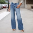 thumbnail image 1 of KANG Women Wide Leg Jeans For Casual High Waisted Strechy Straight Leg Loose Denim Pants With Pocket, 1 of 6