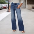 thumbnail image 1 of KANG Women Wide Leg Jeans For Casual High Waisted Strechy Straight Leg Loose Denim Pants With Pocket, 1 of 6