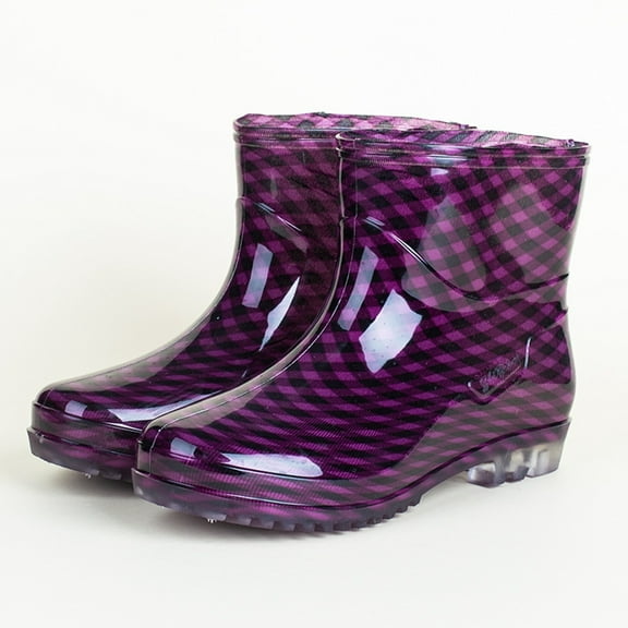 KANG Women's Rain Boots Low Cut Slip Rubber Sole Comfortable Lightweight For Kitchen Work Outdoor Walking All Seasons