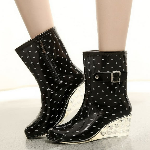 KANG Women's Rain Boots Water Shoes For Women's Short Boots Women Outdoor Boots Shoes Boots Rain Boots Collar Gardening Boots Ultra Lightweight Portable Garden Shoes