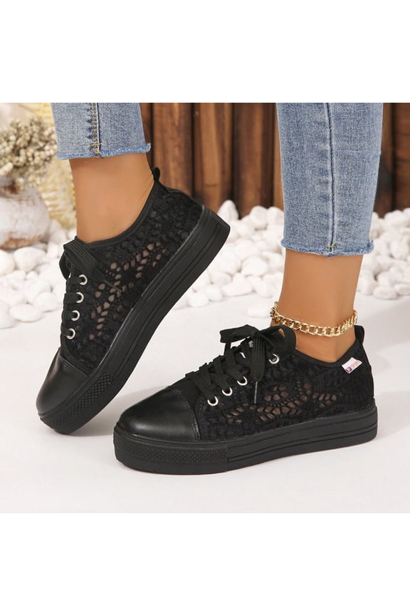 Women's Traditional Trainers Lace Traditional Shoes Mesh Breathable Trainers Sports Elegant Shoes Leisure Shoes Oktoberfest Outdoor Sports Shoes Walking Shoes Black 41