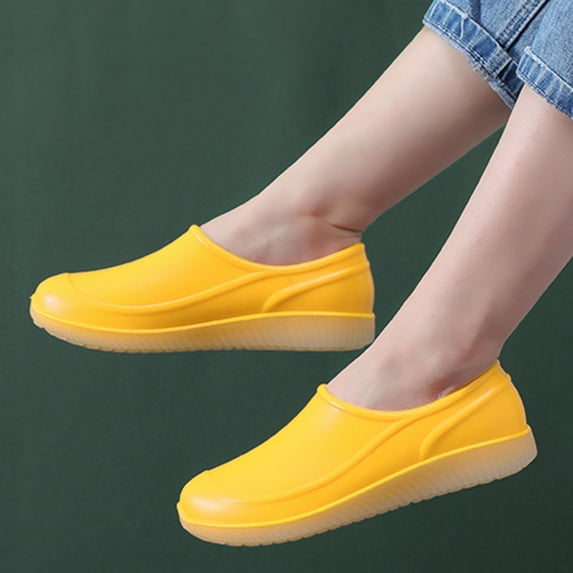 KANG Womens Couples Fashion Rain Boots Waterproof Shoes Kitchen Classic Work Boots Overfoot Rain Boots Collar Gardening Boots Ultra Lightweight Portable Garden Shoes