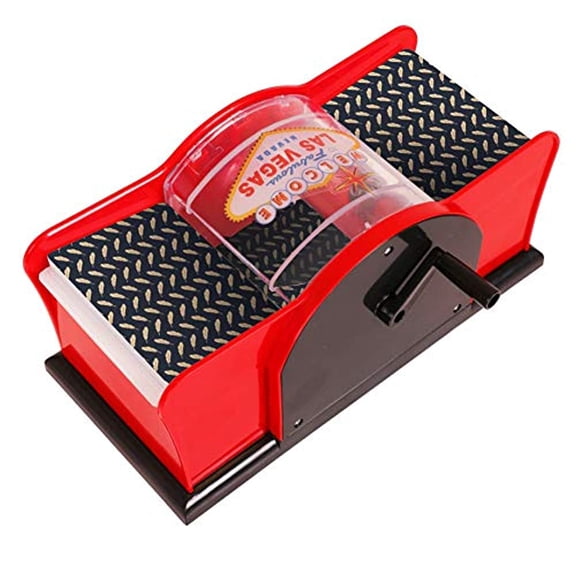 Kangaroo Card Shuffler (2-Deck) for Blackjack, Poker; Quiet, Easy to Use; Manual, Hand Cranked