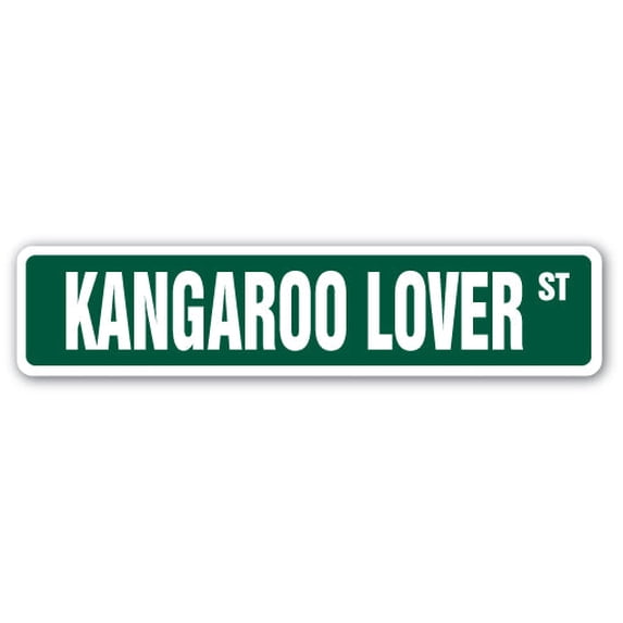 KANGAROO LOVER Street Sign Australia lover animal Joey pouch | Indoor/Outdoor | 24" Wide