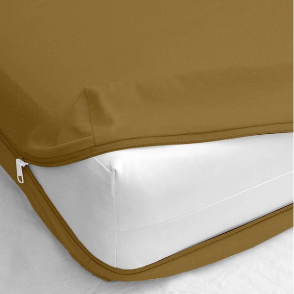 KANISHKA BEDDING Microfiber Bed Sheet Set Zippered Microfiber Fitted Sheet Set | 14" Deep Pocket | Includes 1 piece Fitted Sheets | Full Size, Taupe Color