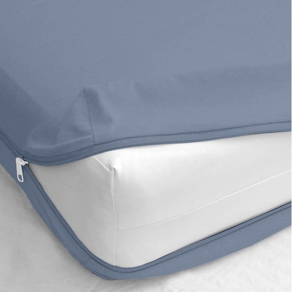 KANISHKA BEDDING Microfiber Bed Sheet Set – Zippered Microfiber Fitted Sheet Set | 16" Deep Pocket | Includes 1 piece Fitted Sheets | King Size, Medium Blue Color