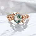 thumbnail image 1 of KANISHKAGEMS&JEWELS 2 Ct 8x6 mm / Oval Cut Moss Agate Ring Bridal Wedding Ring For Wife Nature Inspired Women Jewelry Birthday Gift For Her, 1 of 4