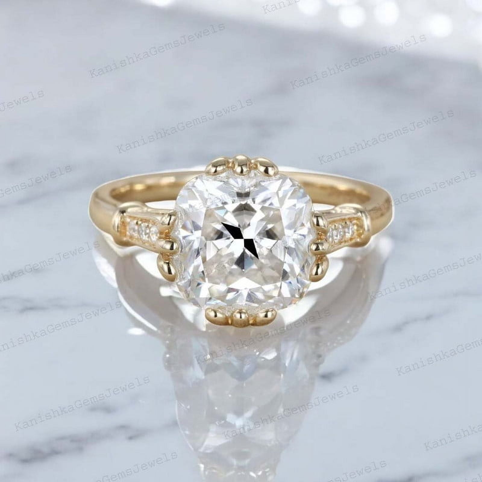KANISHKAGEMS JEWELS 2Ct 10mm Vintage Moissanite Bridal Wedding Ring kanishkagems-jewels-2ct-10mm-vintage-moissanite-bridal-wedding-ring