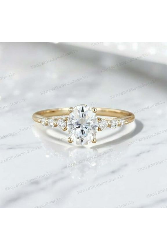 2Ct 8x6mm / Emerald Cut Moissanite Bridal Wedding Ring Colorless Gemstone Proposal Ring Anniversary Gift For Wife