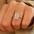 thumbnail image 1 of KANISHKAGEMS&JEWELS 3CT Emerald Cut Moissanite Engagement Ring Anniversary Promise Ring Elizabeth Taylor Ring Stackable Ring Solid Gold Ring Wedding Gift Ring, 1 of 5