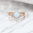 thumbnail image 1 of KANISHKAGEMS&JEWELS 8x6MM / 2Ct Vintage Opal Bridal Wedding Ring Set CZ Diamond Curved Proposal Band October Birthstone Women Jewelry Birthday Gift For Daughter, 1 of 4