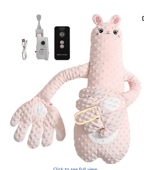 KANOHENO Patting Pillow Soother,Adjustable Mode Interactive Plush,Interactive Patting Companion with Remote Control