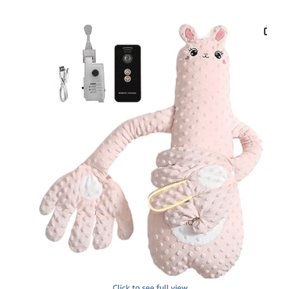 KANOHENO Patting Pillow Soother,Adjustable Mode Interactive Plush,Interactive Patting Companion with Remote Control