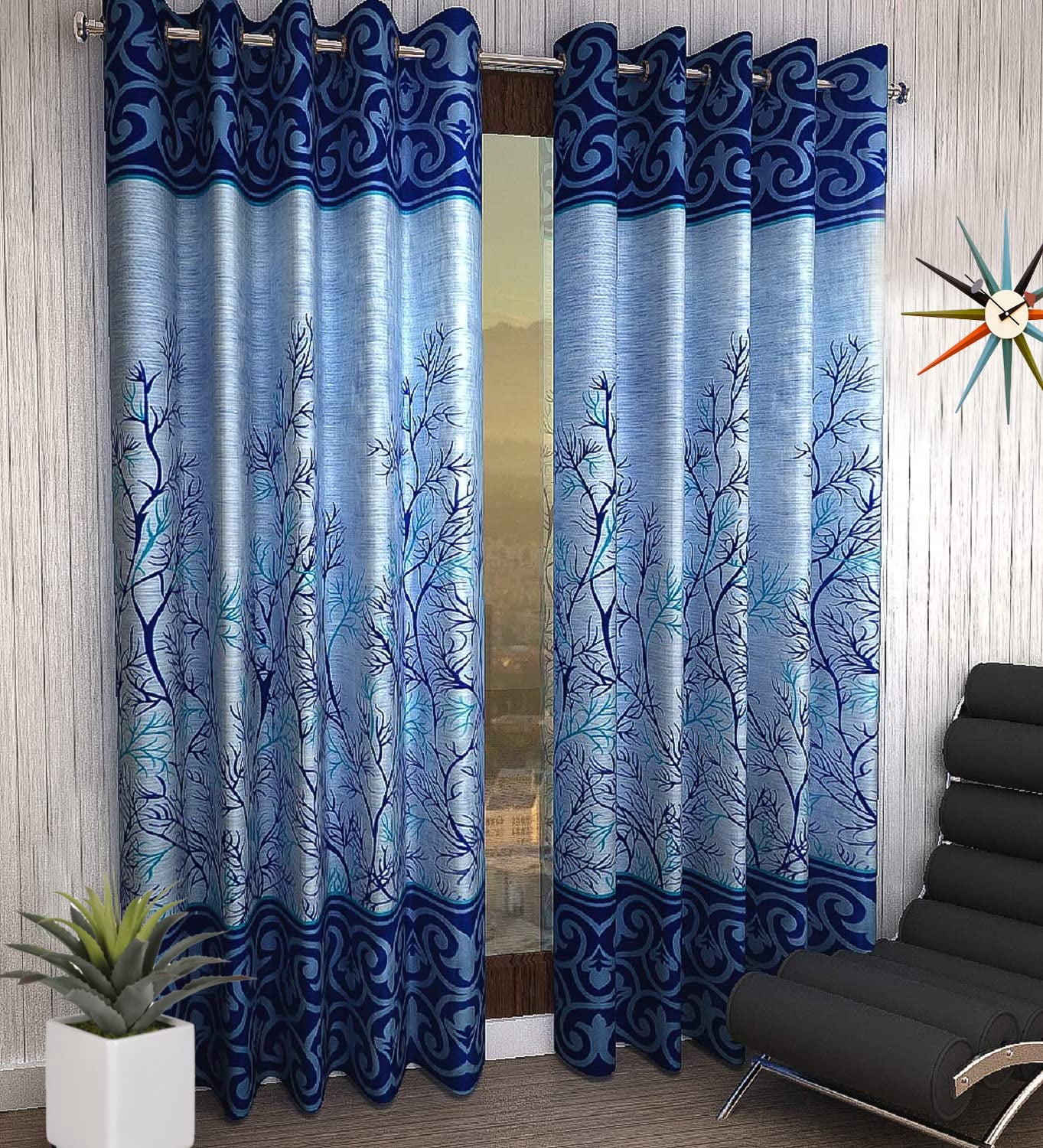 Kanushi KANUSHI Industries 2 Pieces Washable Polyster Panel Design Eyelet ...