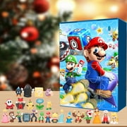 KANY 2023 Christmas Advent Calendar Contains 24PC Super Mario Figures Toys| Nintendo Christmas Cute Figures Toys Advent Calendar| Christmas 24 Days Surprise Countdown Calendar Blue