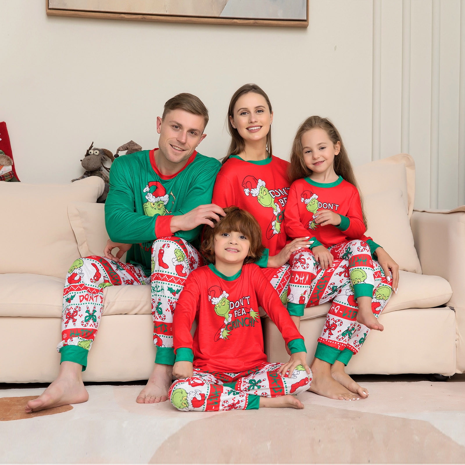 KANY Dr. Seuss' The Grinch Christmas Family Matching Pajamas Grinch