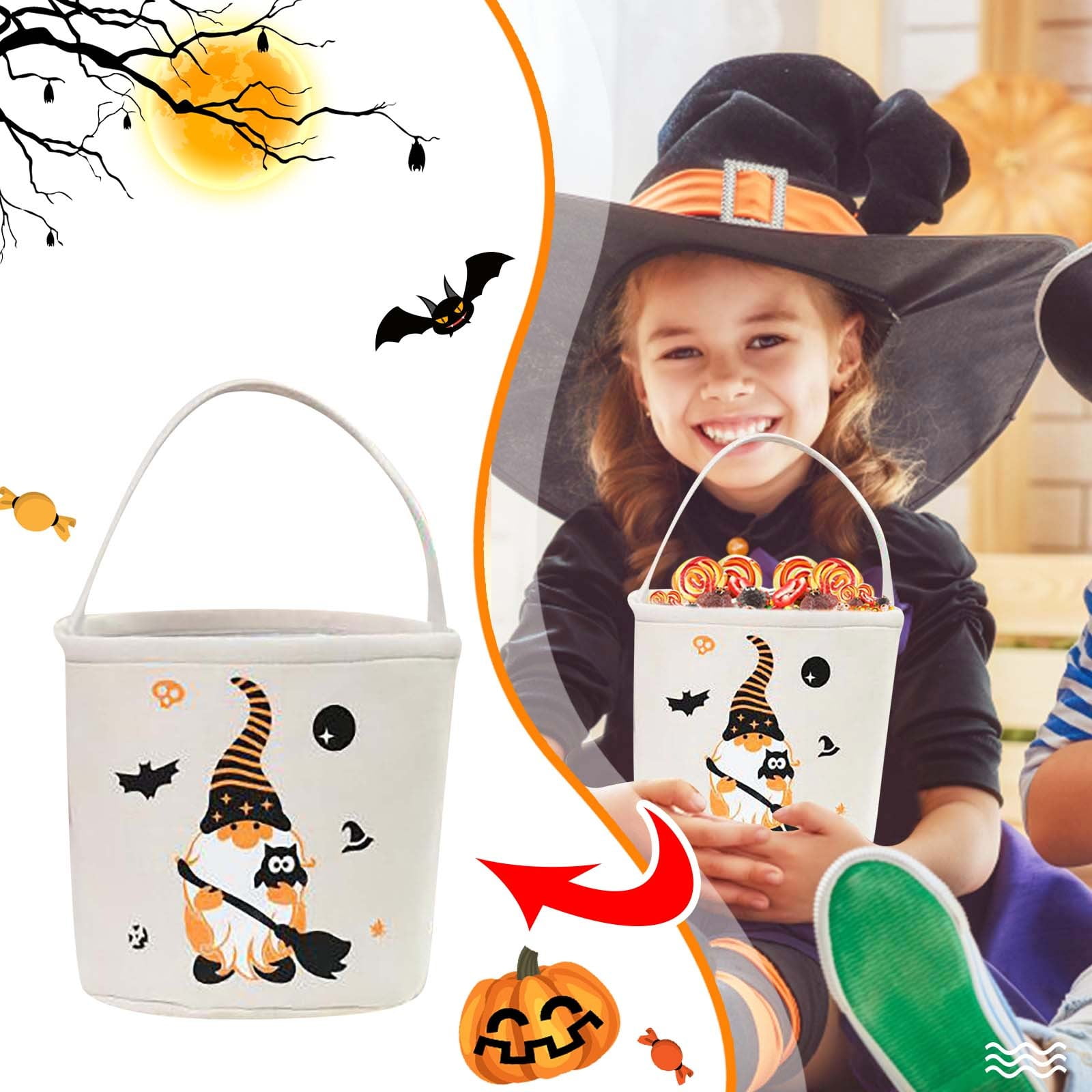 KANY Halloween Children's Candy Bags Candy Baskets Halloween Party Supplies Candy Baskets for