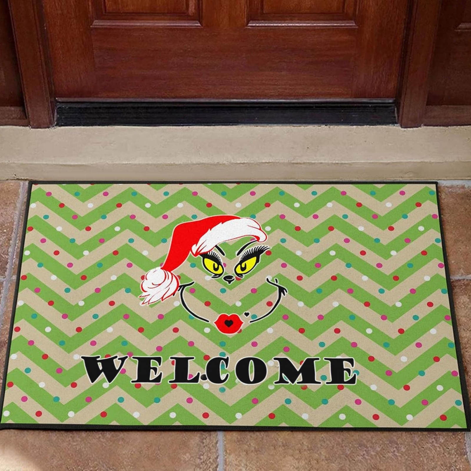 KANY Merry Christmas Doormat Decorative Grinch Xmas Holiday Front Door