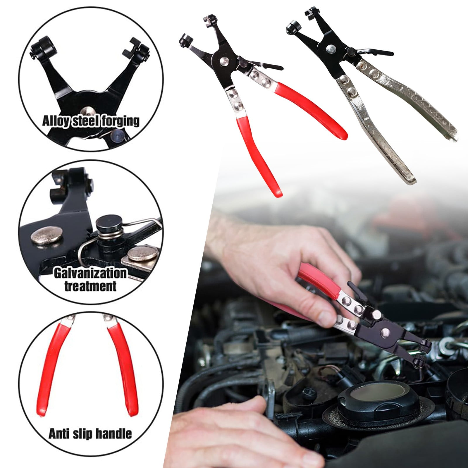 KANY Tools Mechanic Automotive Long Reach Snap Ring Pliers Hose Clamp ...