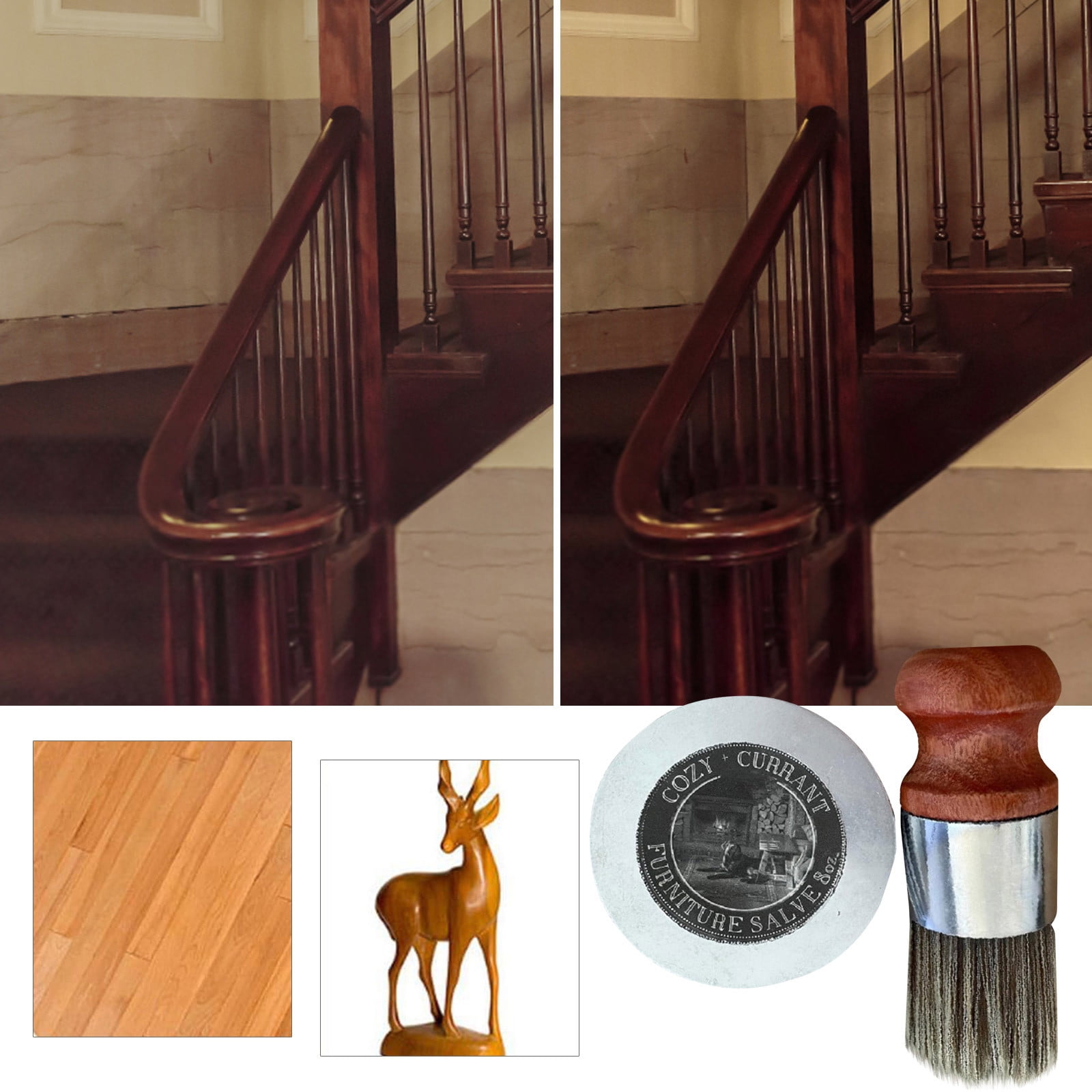 KANY Wise Owl Furniture Salve and Brush Bristle, Leather Furniture