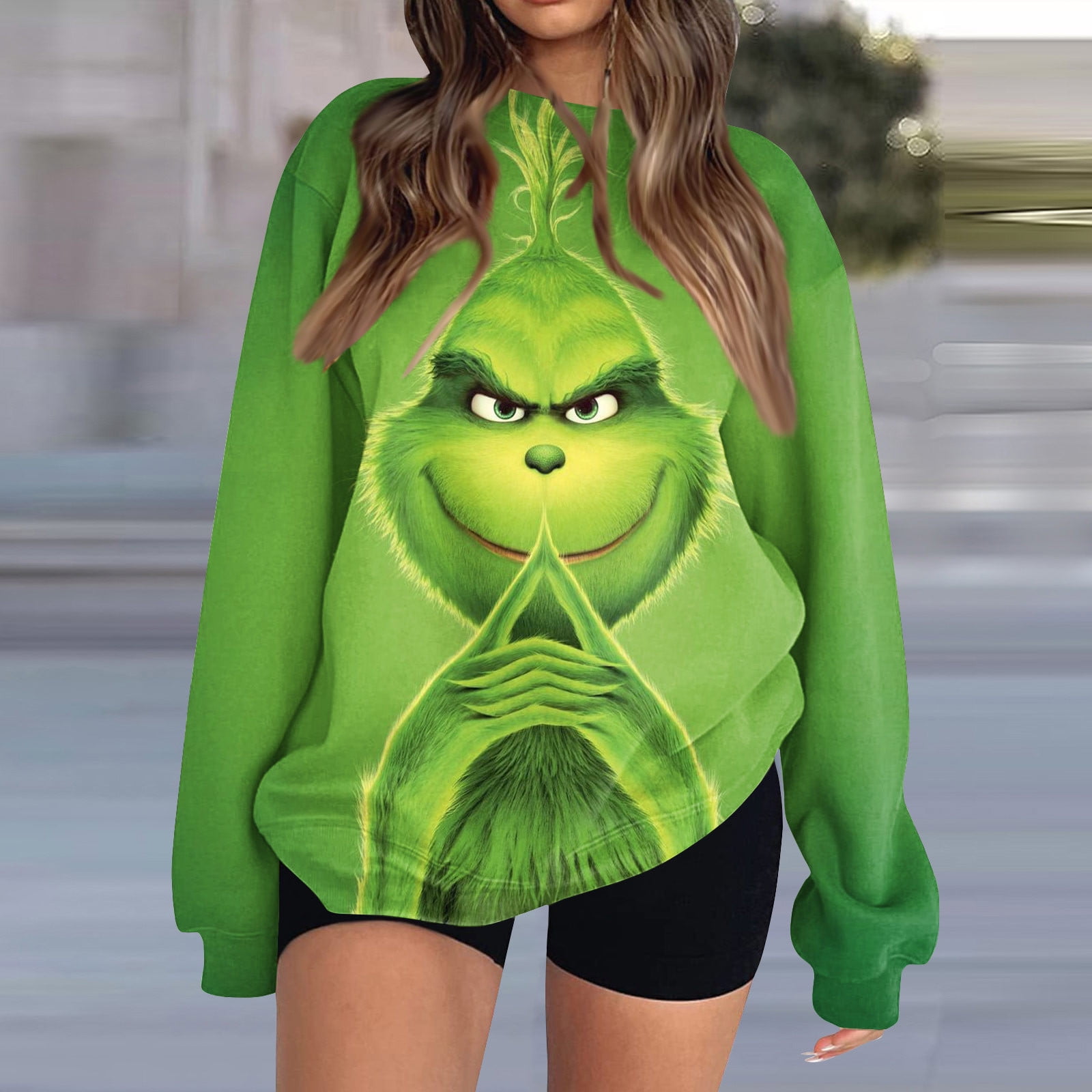 KANY Women's Grinch Printed Crewneck Sweatshirts Grinch Christmas