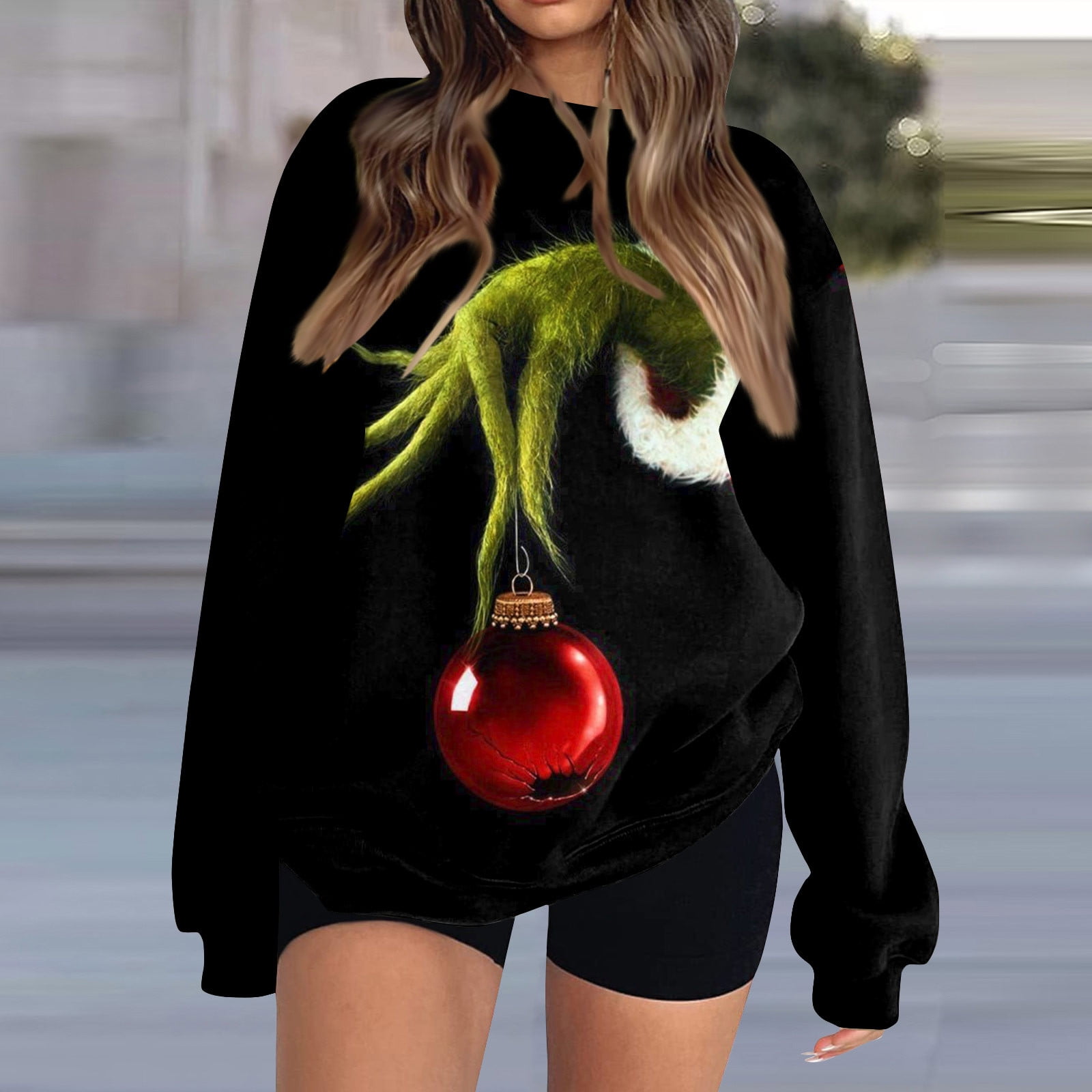 KANY Women's Grinch Printed Crewneck Sweatshirts Grinch Christmas