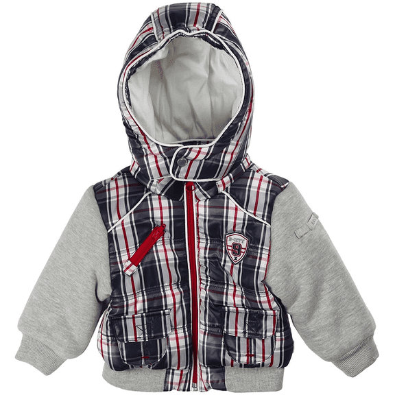 KANZ Baby-Boys Newborn Check Coat, Yarn/Dye Check, 9 Months