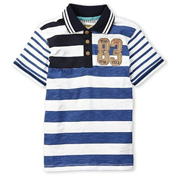 KANZ Boy's Embroidered Stripe Knit Polo Size 6