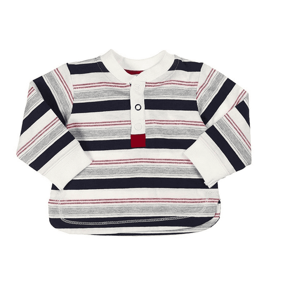 KANZ Striped Long Sleeve Shirt 68 cm/6 Months Grey
