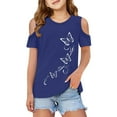 thumbnail image 1 of KAOOCXU Boy Girl Cozy T-Shirts Butterfly Printed Off The Shoulder Short Sleeve O-Neck Stylish Tshirts Casual Tops For Toddler To Teenager Slim-Fit Trendy Clothes, 1 of 6