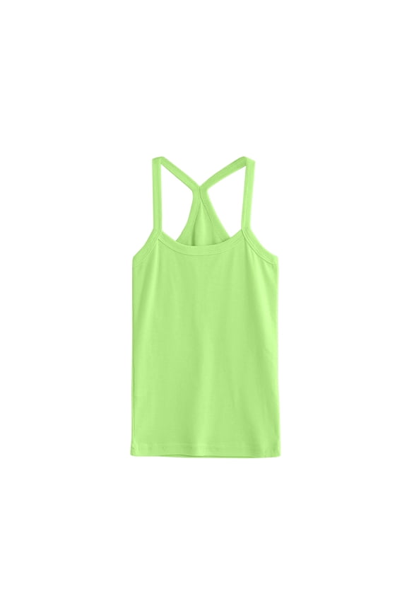 Boy Girl Cozy T-Shirts Solid Color Crop Tank Halter Sleeveless Sports Dance Strap Top Slim-Fit Trendy Clothes